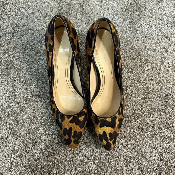 COLE HAAN Women's Chelsea Block Heel Pump Size 7B In Woodbury/Ocelot - Picture 7 of 7